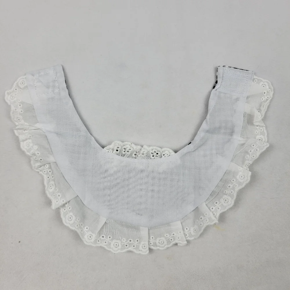 NWT tiny cat / dog scarf collar gingham with pearl and black bow